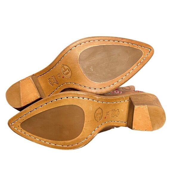 Anthropologie Marco Delli Embroidered Leather Western Boot Size 36 Floral Cowboy - Picture 12 of 14